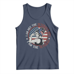 I Am Not The Veterans Wife I Am The Veteran Tank Top Female Veteran TS11 Navy Print Your Wear