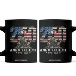 250 Years Of Excellence Coffee Mug 250th US Military Birthday Iwo Jima TS11 Black Print Your Wear