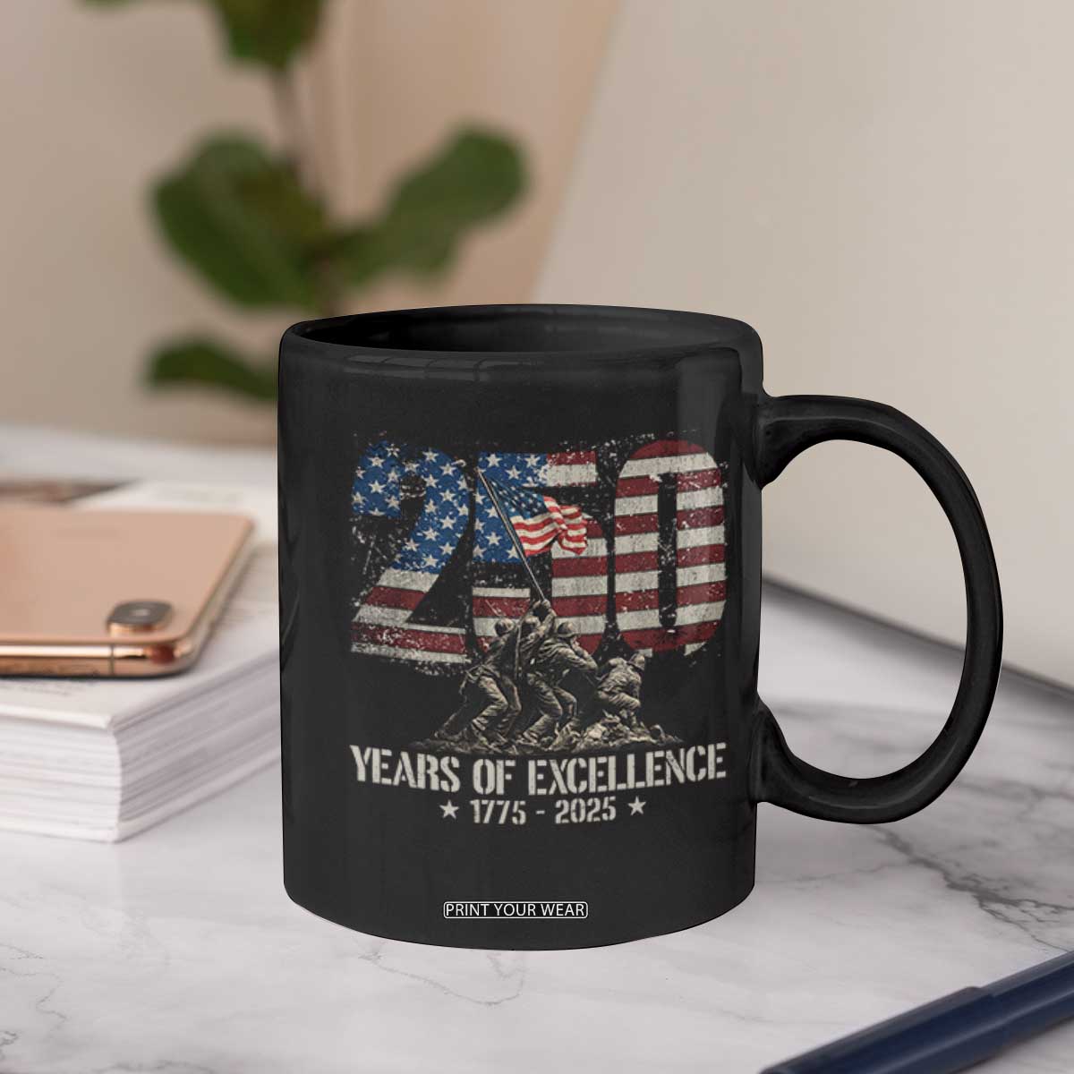 250 Years Of Excellence Coffee Mug 250th US Military Birthday Iwo Jima TS11 Print Your Wear