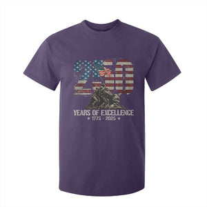 250 Years Of Excellence T Shirt For Kid 250th US Military Birthday Iwo Jima TS11 Purple Print Your Wear