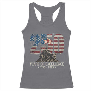 250 Years Of Excellence Racerback Tank Top 250th US Military Birthday Iwo Jima TS11 Charcoal Print Your Wear