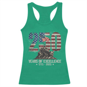 250 Years Of Excellence Racerback Tank Top 250th US Military Birthday Iwo Jima TS11 Irish Green Print Your Wear