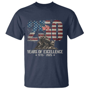 250 Years Of Excellence T Shirt 250th US Military Birthday Iwo Jima TS11 Navy Print Your Wear