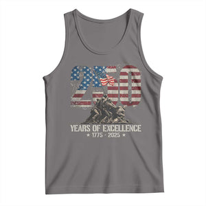 250 Years Of Excellence Tank Top 250th US Military Birthday Iwo Jima TS11 Deep Heather Print Your Wear