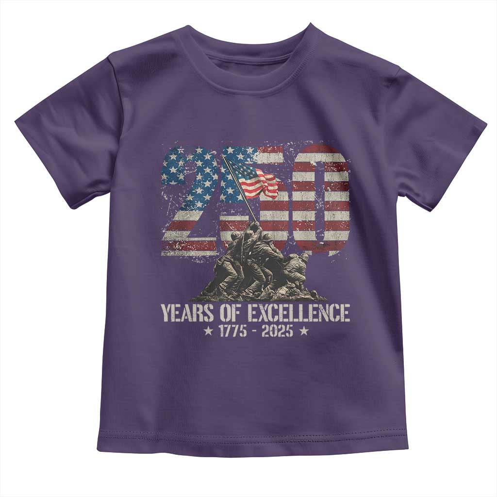 250 Years Of Excellence Toddler T Shirt 250th US Military Birthday Iwo Jima TS11 Purple Print Your Wear