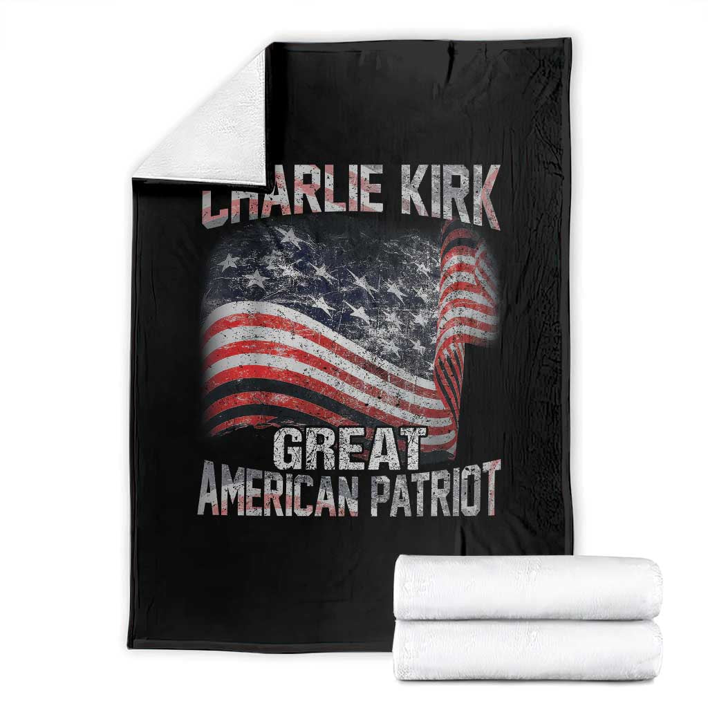 Charlie Kirk Throw Blanket Great American Patriot American Flag TS11 Black Print Your Wear