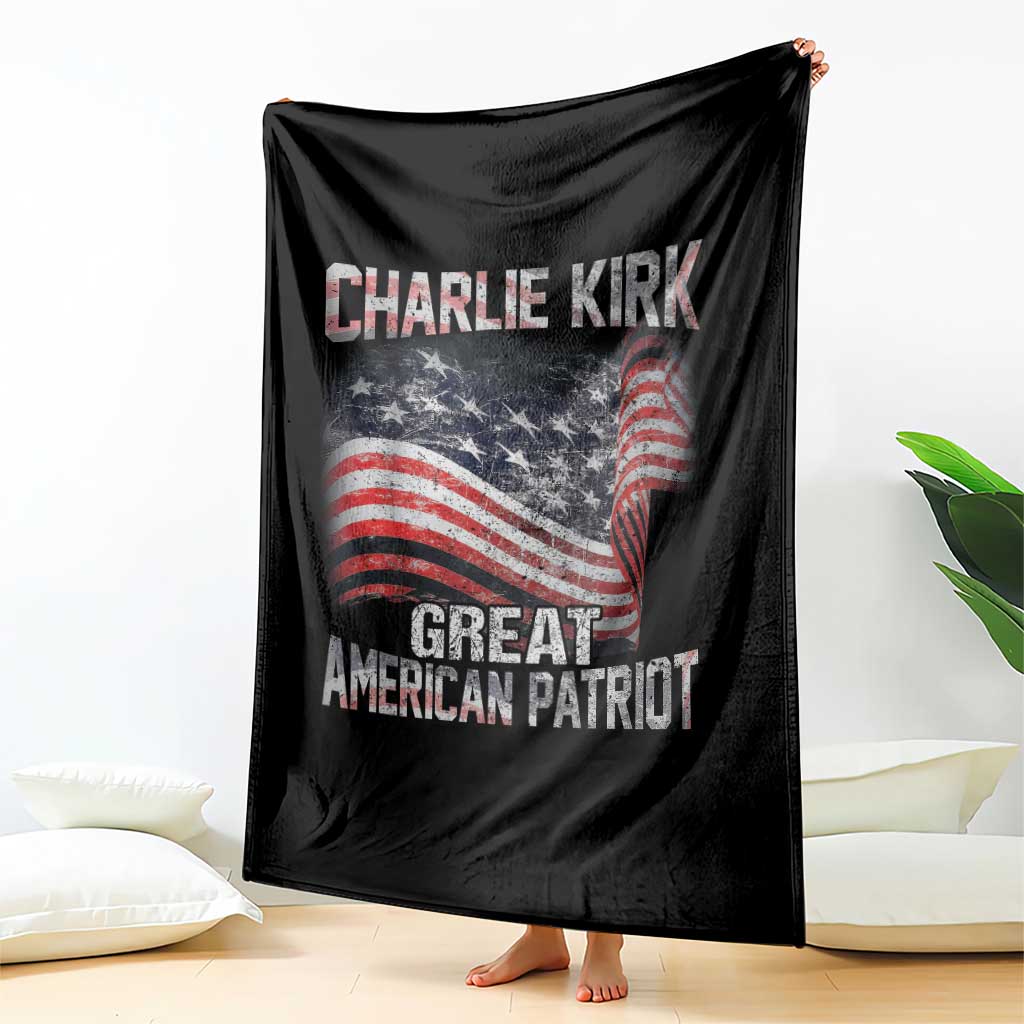 Charlie Kirk Throw Blanket Great American Patriot American Flag TS11 Print Your Wear