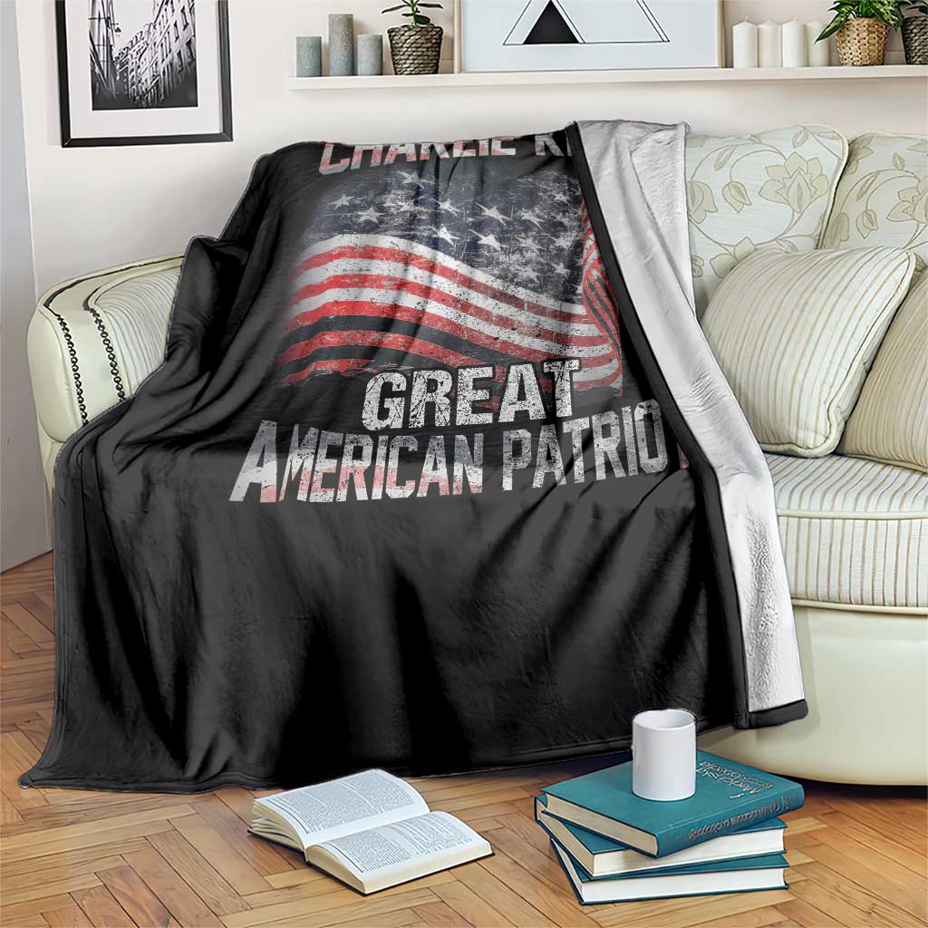Charlie Kirk Throw Blanket Great American Patriot American Flag TS11 Print Your Wear