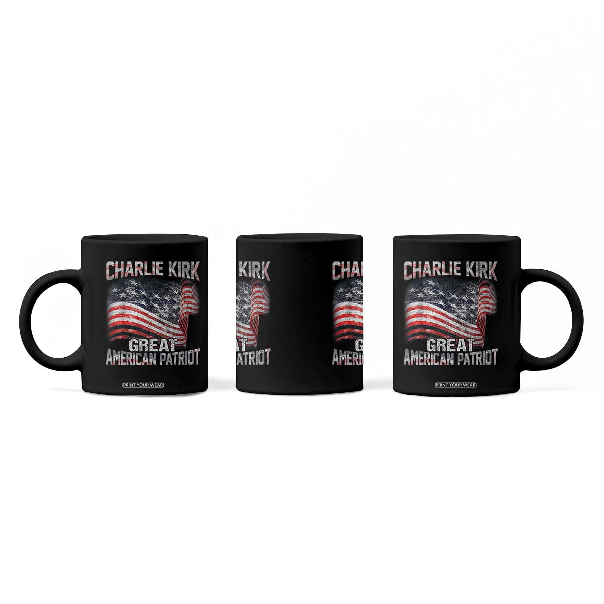 Charlie Kirk Coffee Mug Great American Patriot American Flag TS11 Print Your Wear