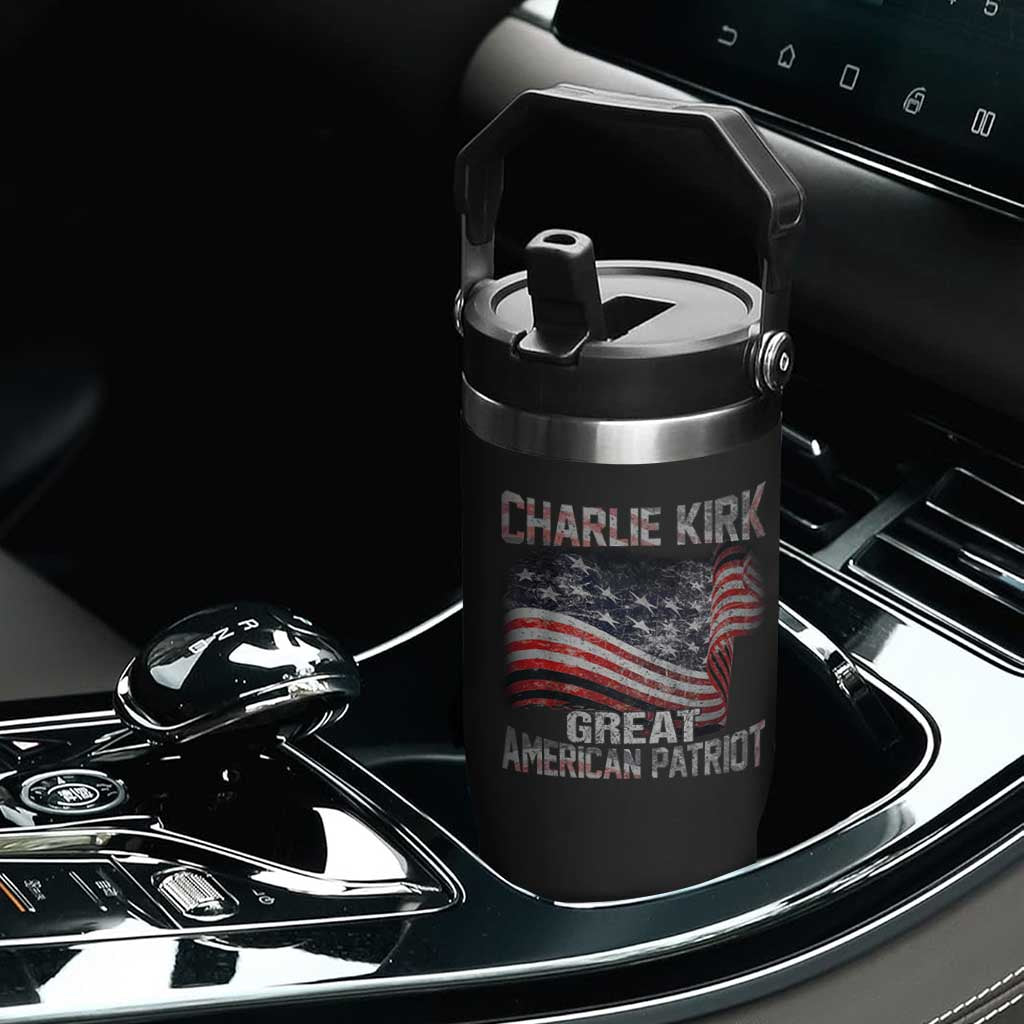 Charlie Kirk Flip Straw Tumbler Great American Patriot American Flag TS11 Print Your Wear