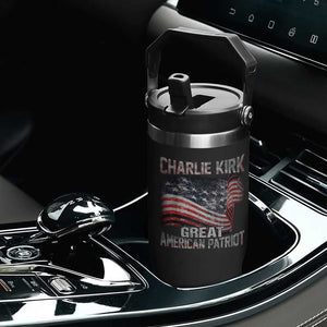 Charlie Kirk Flip Straw Tumbler Great American Patriot American Flag TS11 Print Your Wear