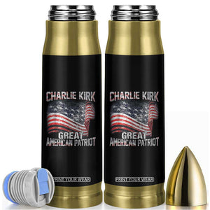 Charlie Kirk Bullet Tumbler Great American Patriot American Flag TS11 Black Print Your Wear