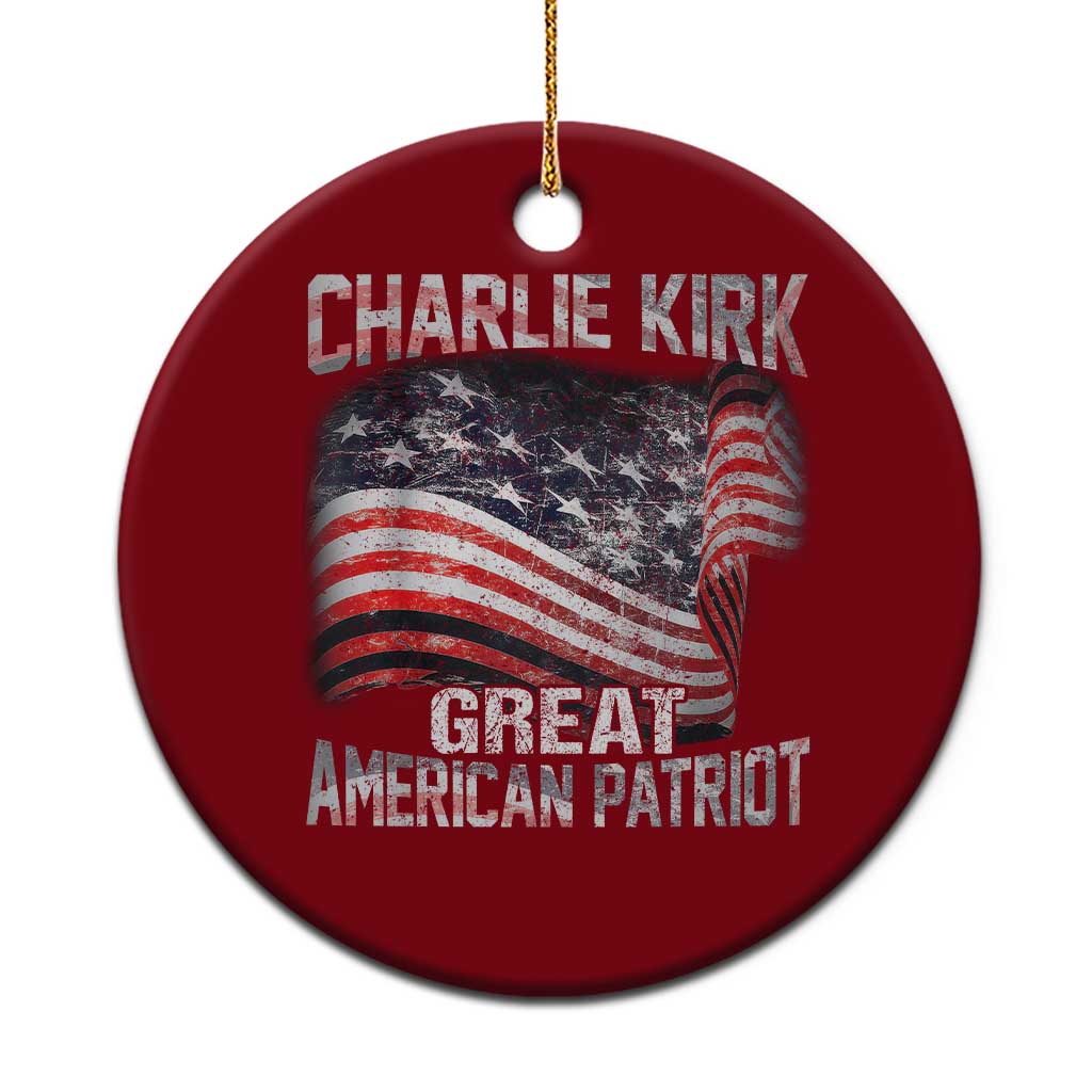 Charlie Kirk Ceramic Ornament Great American Patriot American Flag TS11 1pc Red Print Your Wear