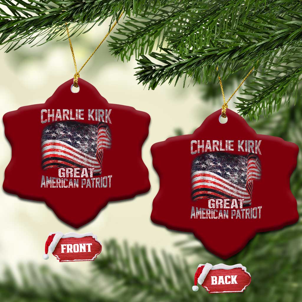 Charlie Kirk Ceramic Ornament Great American Patriot American Flag TS11 Print Your Wear