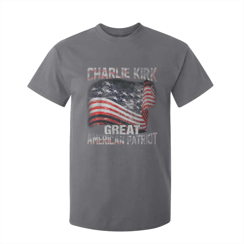 Charlie Kirk T Shirt For Kid Great American Patriot American Flag TS11 Charcoal Print Your Wear