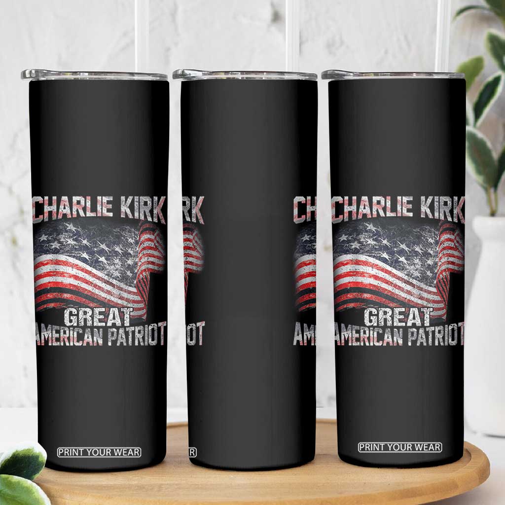 Charlie Kirk Skinny Tumbler Great American Patriot American Flag TS11 Print Your Wear