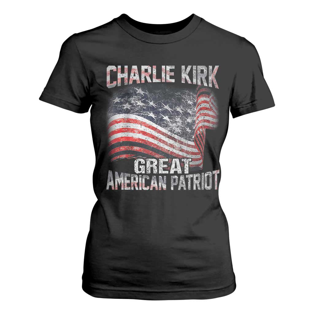 Charlie Kirk T Shirt For Women Great American Patriot American Flag TS11 Black Print Your Wear