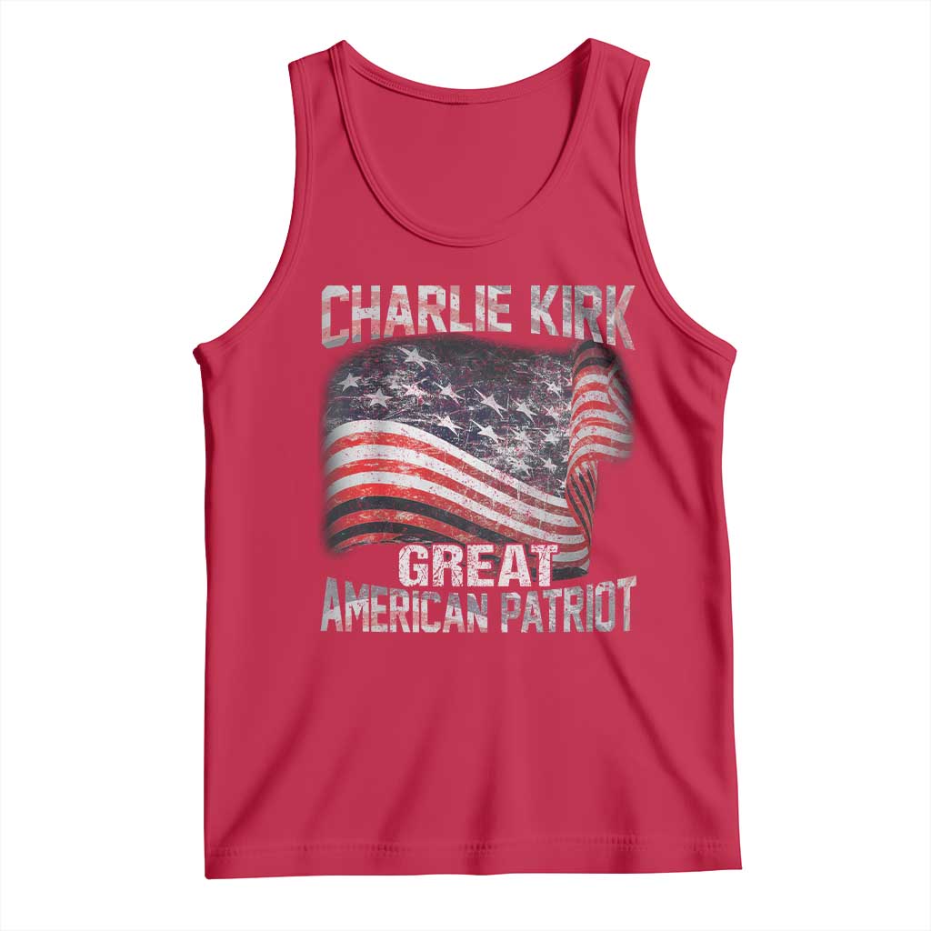 Charlie Kirk Tank Top Great American Patriot American Flag TS11 Red Print Your Wear