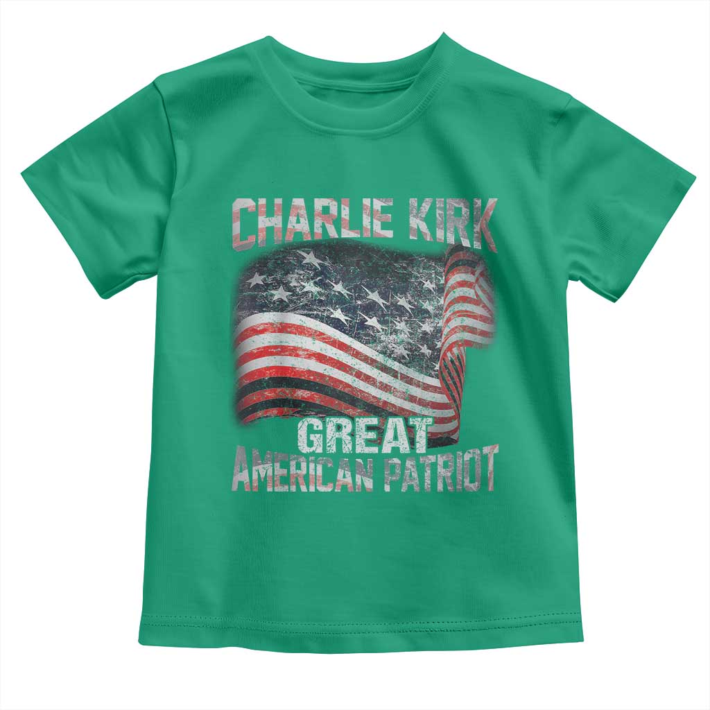 Charlie Kirk Toddler T Shirt Great American Patriot American Flag TS11 Irish Green Print Your Wear