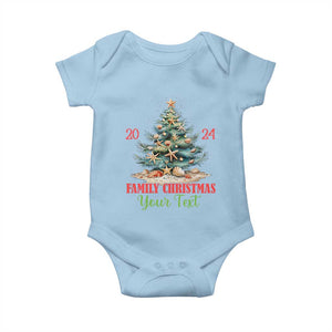 Personalized Christmas Family In Hawaii Baby Onesie Custom Name Family Christmas 2024 Sea Christmas Tree TS11 Light Blue Print Your Wear