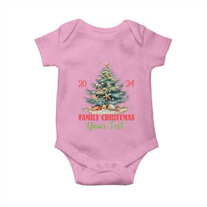 Personalized Christmas Family In Hawaii Baby Onesie Custom Name Family Christmas 2024 Sea Christmas Tree TS11 Light Pink Print Your Wear