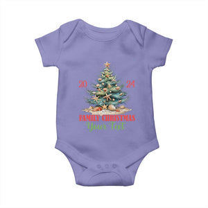 Personalized Christmas Family In Hawaii Baby Onesie Custom Name Family Christmas 2024 Sea Christmas Tree TS11 Violet Print Your Wear