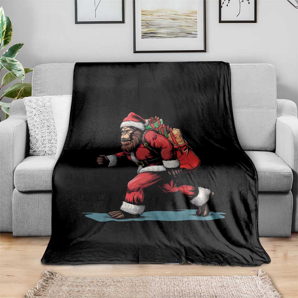 Funny Christmas Santa Bigfoot Throw Blanket Xmas Sasquatch TS11 Print Your Wear