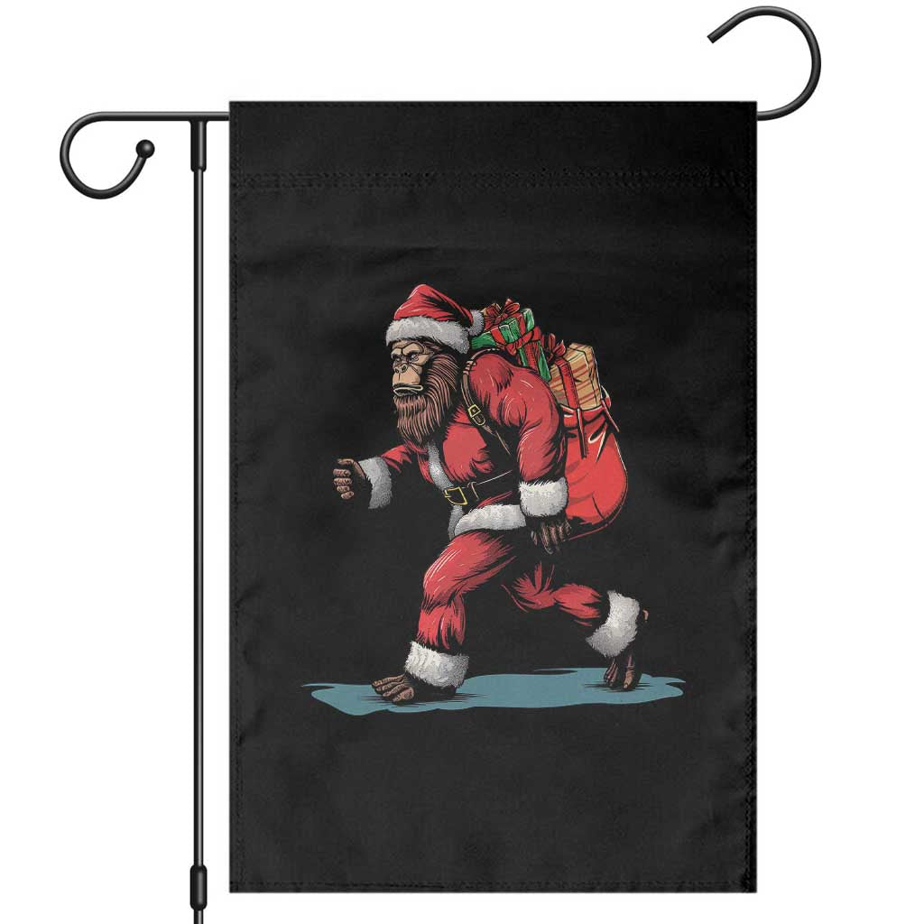 Funny Christmas Santa Bigfoot Garden Flag Xmas Sasquatch TS11 Black Print Your Wear