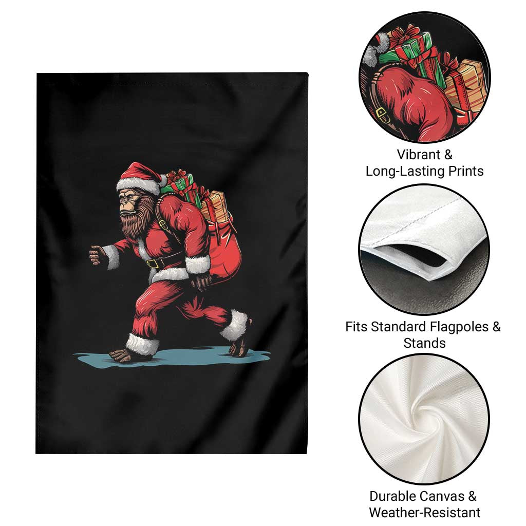 Funny Christmas Santa Bigfoot Garden Flag Xmas Sasquatch TS11 Print Your Wear