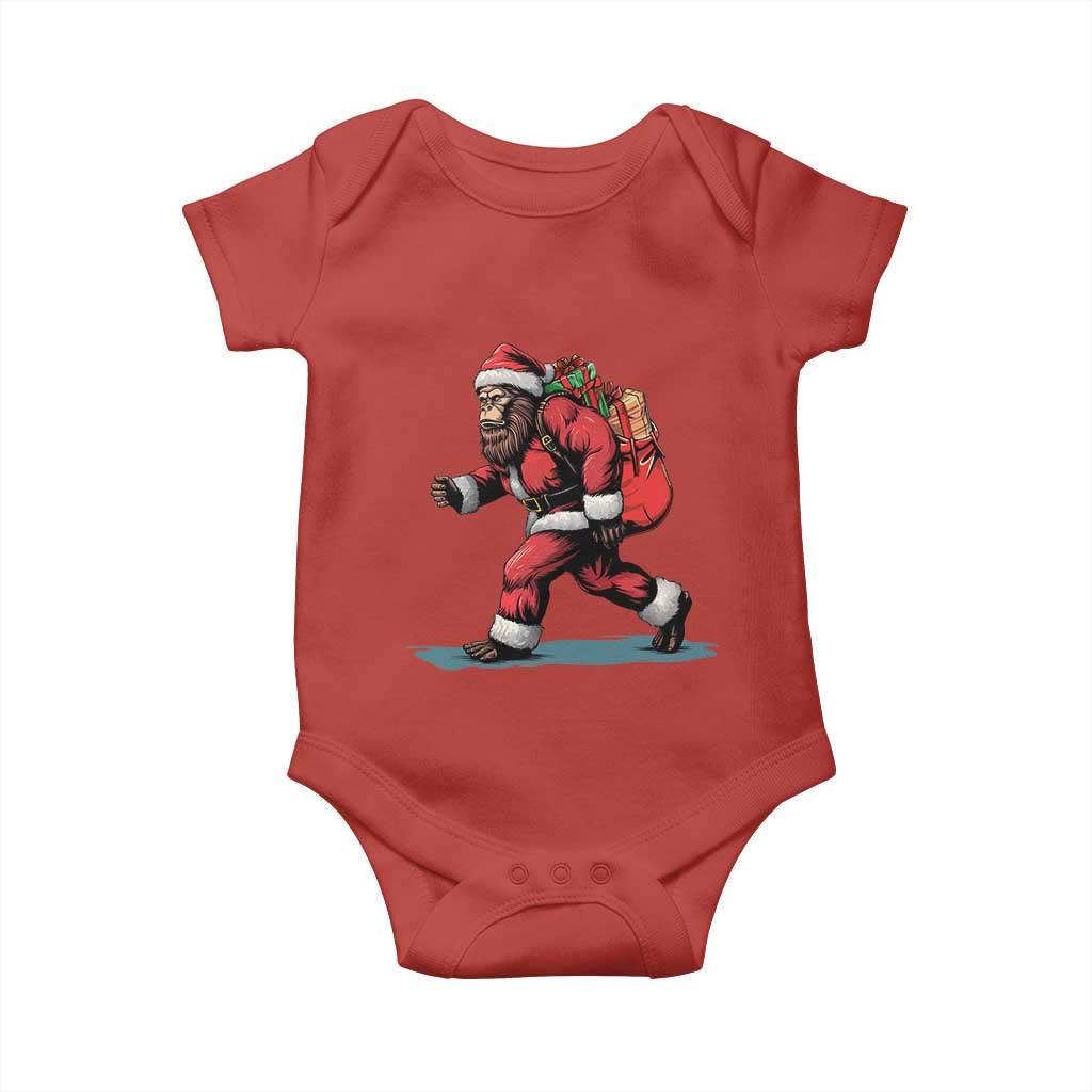 Funny Christmas Santa Bigfoot Baby Onesie Xmas Sasquatch TS11 Red Print Your Wear