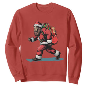 Funny Christmas Santa Bigfoot Sweatshirt Xmas Sasquatch TS11 Red Print Your Wear