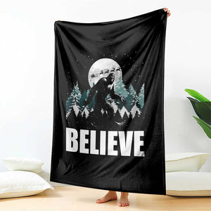 Funny Christmas Bigfoot Throw Blanket Believe Santa Sasquatch Snow TS11 Print Your Wear