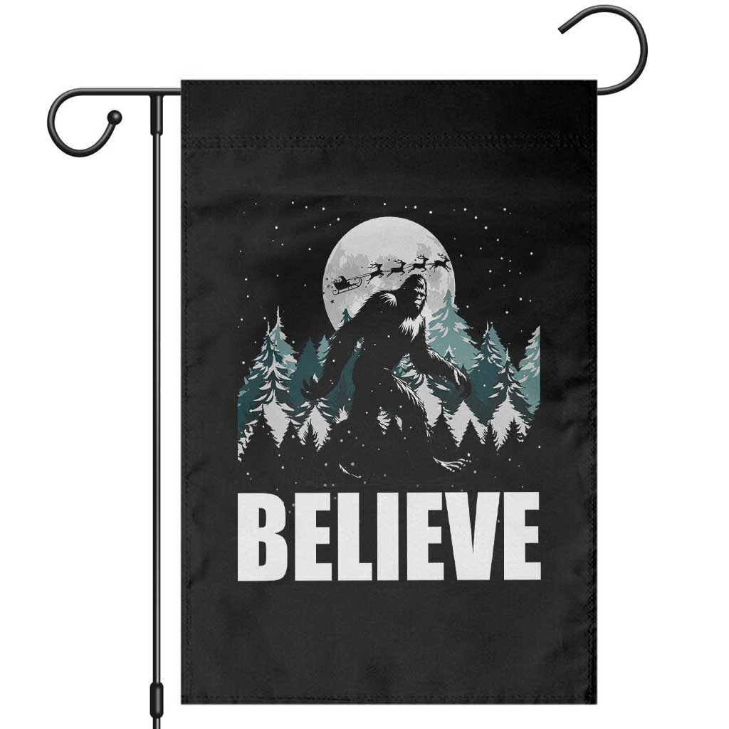 Funny Christmas Bigfoot Garden Flag Believe Santa Sasquatch Snow TS11 Black Print Your Wear