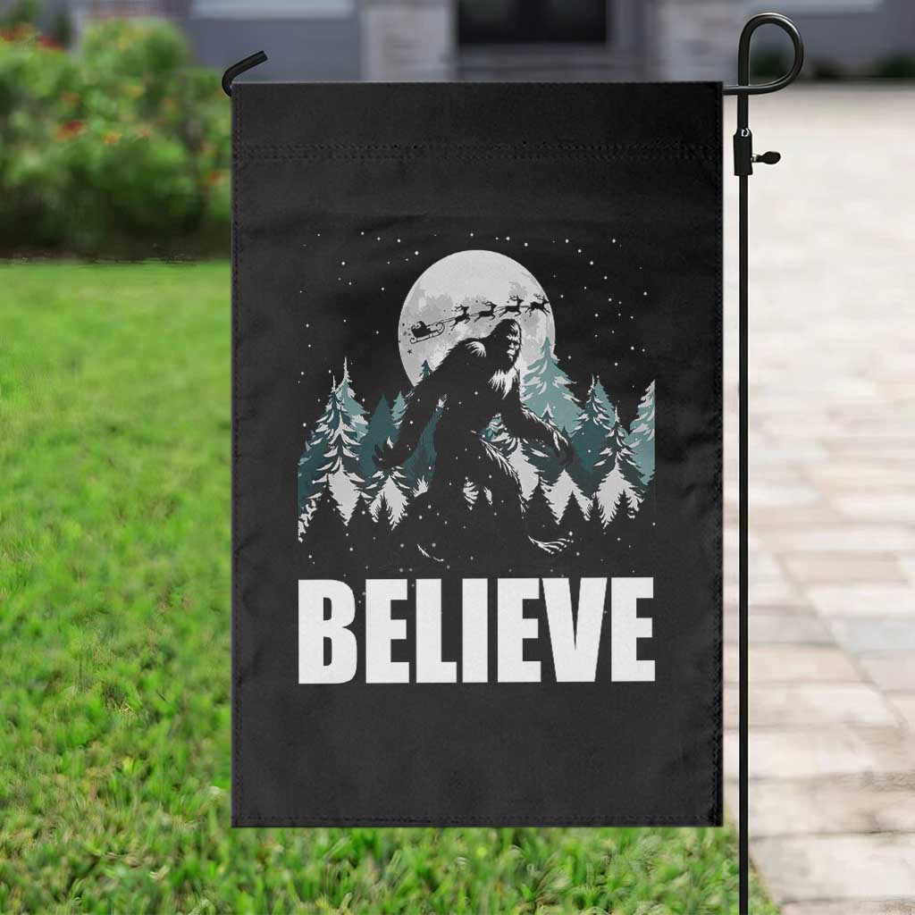 Funny Christmas Bigfoot Garden Flag Believe Santa Sasquatch Snow TS11 Print Your Wear