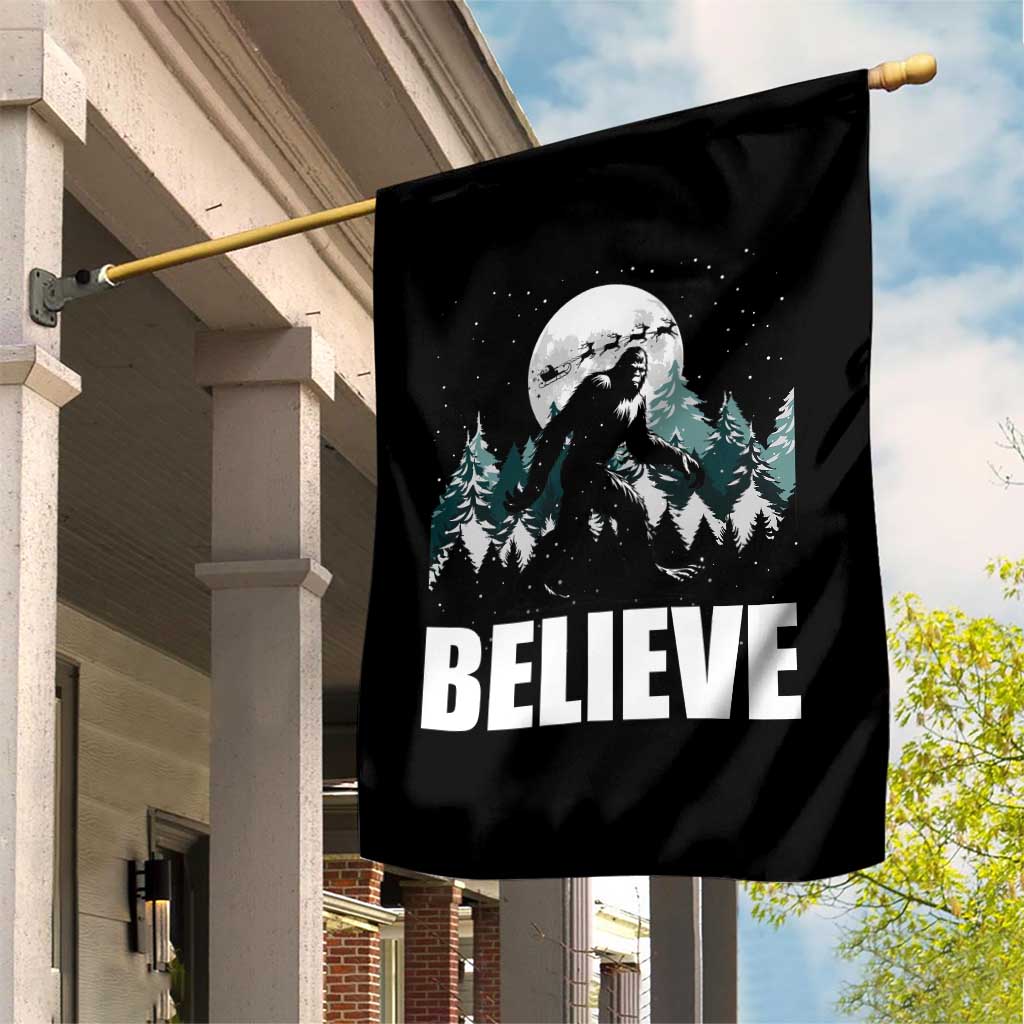Funny Christmas Bigfoot Garden Flag Believe Santa Sasquatch Snow TS11 Print Your Wear