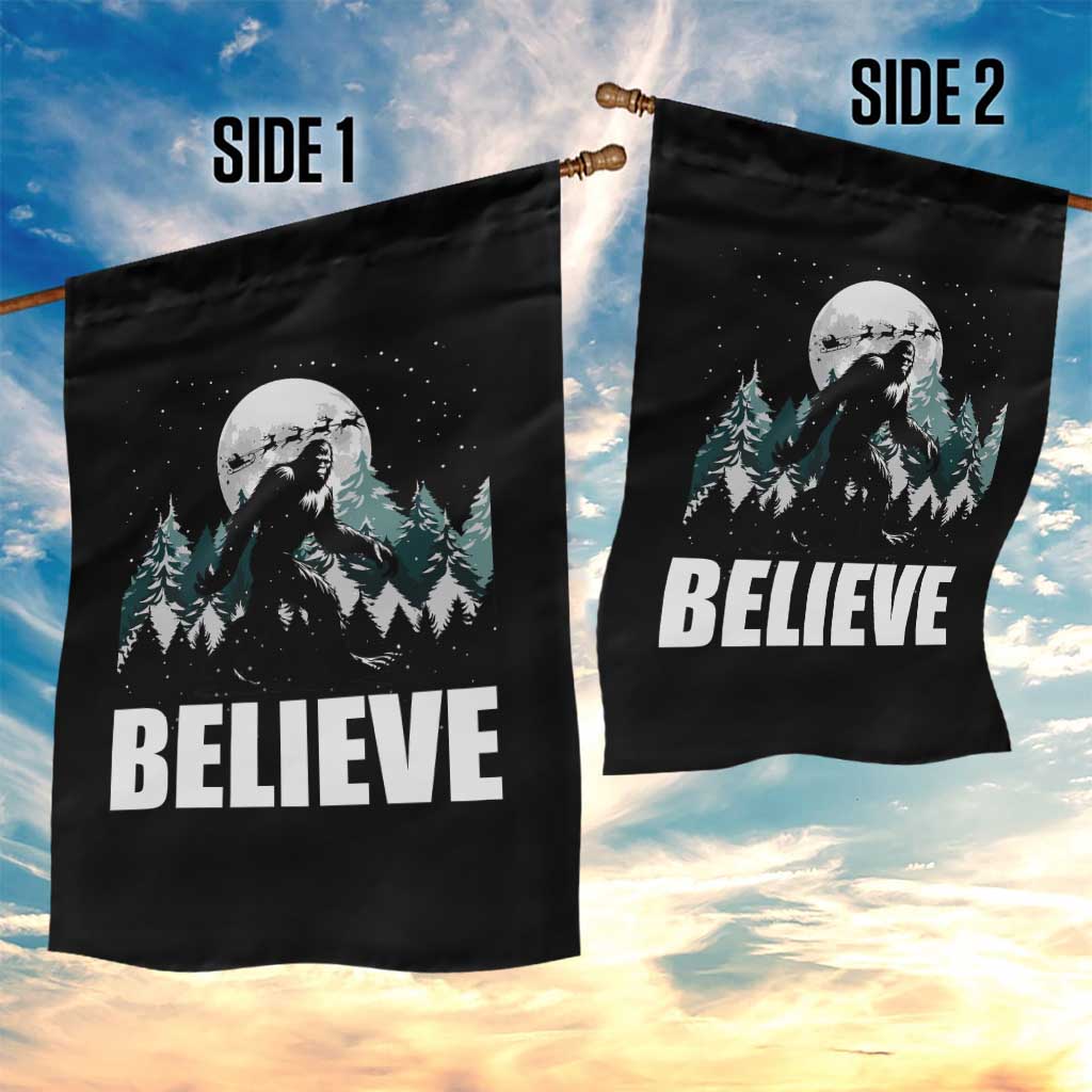 Funny Christmas Bigfoot Garden Flag Believe Santa Sasquatch Snow TS11 Print Your Wear