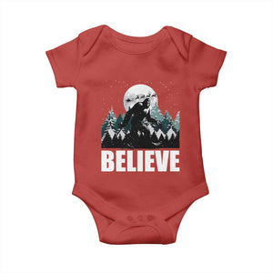 Funny Christmas Bigfoot Baby Onesie Believe Santa Sasquatch Snow TS11 Red Print Your Wear