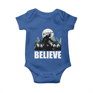 Funny Christmas Bigfoot Baby Onesie Believe Santa Sasquatch Snow TS11 Royal Blue Print Your Wear