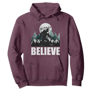 Funny Christmas Bigfoot Hoodie Believe Santa Sasquatch Snow TS11 Maroon Print Your Wear