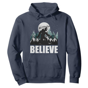 Funny Christmas Bigfoot Hoodie Believe Santa Sasquatch Snow TS11 Navy Print Your Wear