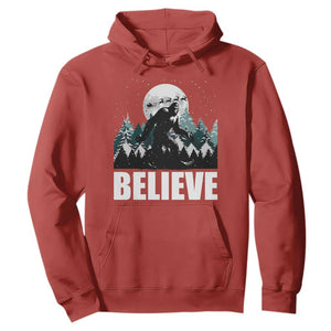 Funny Christmas Bigfoot Hoodie Believe Santa Sasquatch Snow TS11 Red Print Your Wear