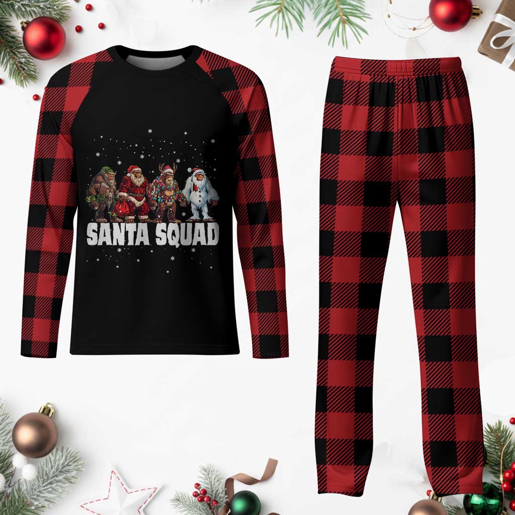 Funny Xmas Bigfoot Plaid Pajama Set Santa Squad Sasquatch Cosplay Elf Santa Snowman TS11 Buffalo Plaid Print Your Wear