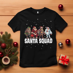 Funny Christmas Bigfoot T Shirt Santa Squad Sasquatch Cosplay Elf Santa Snowman TS11 Black Print Your Wear