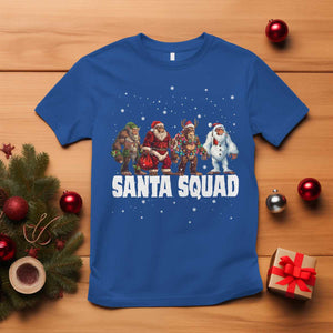 Funny Christmas Bigfoot T Shirt Santa Squad Sasquatch Cosplay Elf Santa Snowman TS11 Royal Blue Print Your Wear