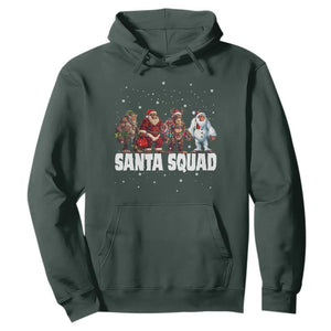 Funny Christmas Bigfoot Hoodie Santa Squad Sasquatch Cosplay Elf Santa Snowman TS11 Dark Forest Green Print Your Wear