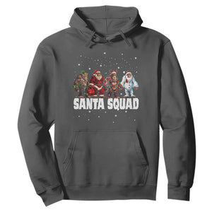 Funny Christmas Bigfoot Hoodie Santa Squad Sasquatch Cosplay Elf Santa Snowman TS11 Dark Heather Print Your Wear