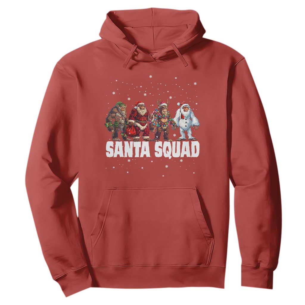 Funny Christmas Bigfoot Hoodie Santa Squad Sasquatch Cosplay Elf Santa Snowman TS11 Red Print Your Wear