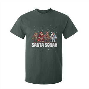 Funny Christmas Bigfoot T Shirt For Kid Santa Squad Sasquatch Cosplay Elf Santa Snowman TS11 Dark Forest Green Print Your Wear