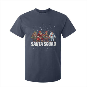 Funny Christmas Bigfoot T Shirt For Kid Santa Squad Sasquatch Cosplay Elf Santa Snowman TS11 Navy Print Your Wear