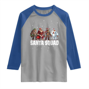 Funny Christmas Bigfoot Raglan Shirt Santa Squad Sasquatch Cosplay Elf Santa Snowman TS11 Sport Gray Royal Print Your Wear